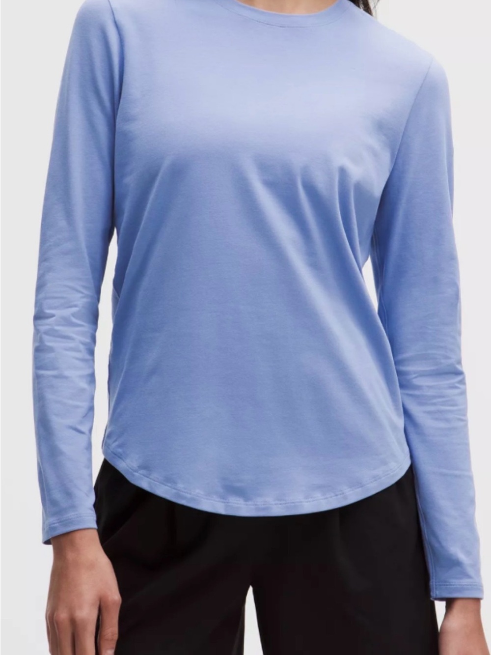 Lululemon size L Long-Sleeve Crew Neck Top in Light Blue